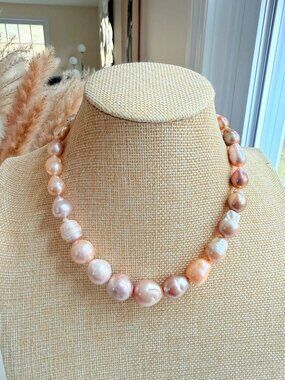 Blush Baroque Freshwater Pearl Necklace 10–15mm